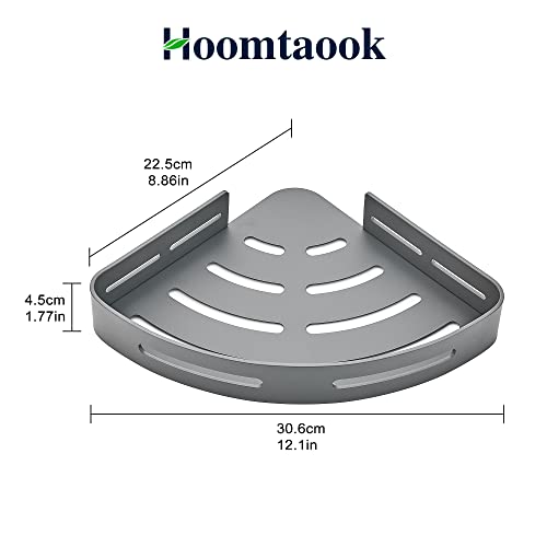2-Tier Corner Shower Shelf, Dark Grey - Product Imagery
