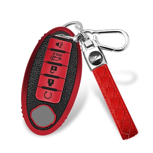 MILD EAST for Nissan Soft TPU Key Fob Cover (5-Button-red) - Product Imagery