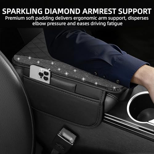 NBTEPEM Bling Car Center Console Cover, Leather Middle Console - Product Imagery