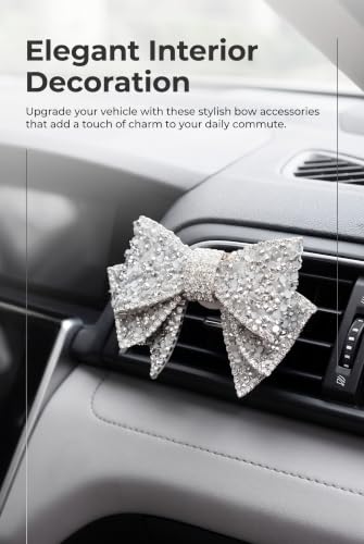 Car Vent Clips, Bow Car Accessories for Women, Black & White 2 - Product Imagery