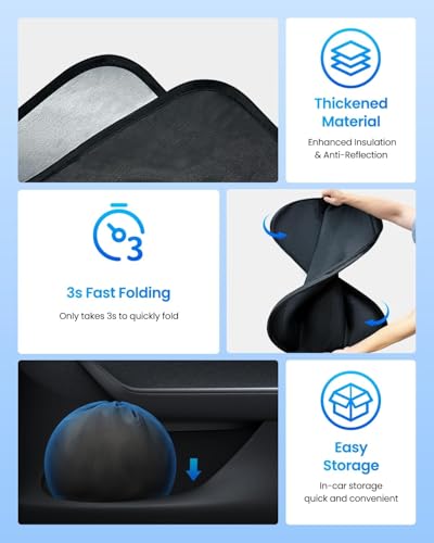 REEVAA Car Windshield Sun Shade for Ford F150/F250/F350/F450 - Product Imagery