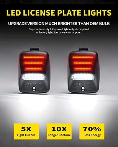 Pure White LED License Plate Lights with Red OLED Neon Tube Tag - Product Imagery
