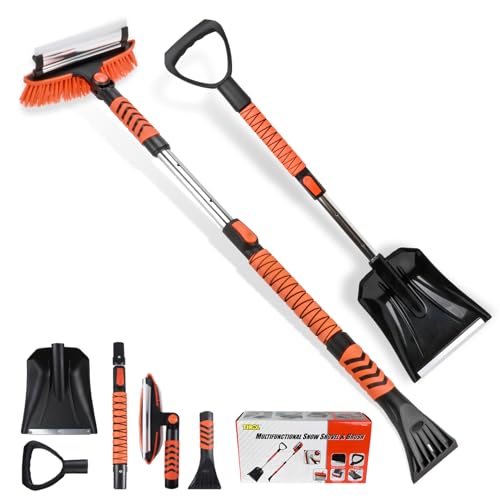 42'' Ice Scraper and Extendable Snow Brush Emergency Snow Shovel - Product Imagery