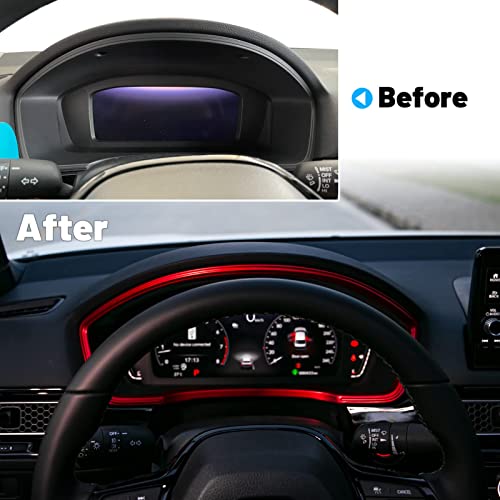 Thenice Interior Dash Board Trims for Honda Civic 2022-2026 -Red - Product Imagery