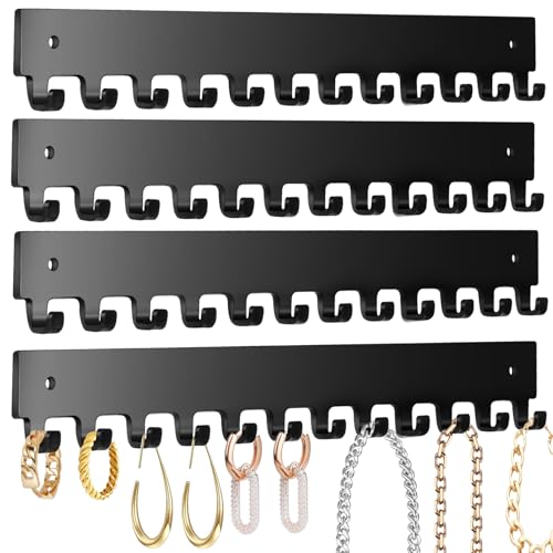 Acrylic Necklace Holder 4 Pack Wall Mounted Necklace Organizer - Product Imagery