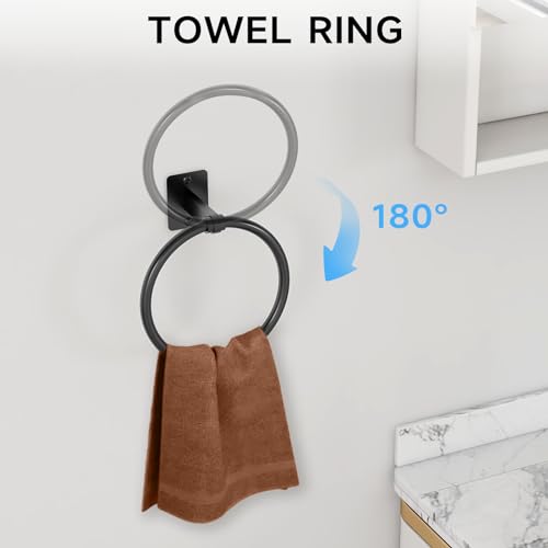 KLJKPA Black Bathroom Accessories Set, 4-Piece Bathroom Hardware - Product Imagery