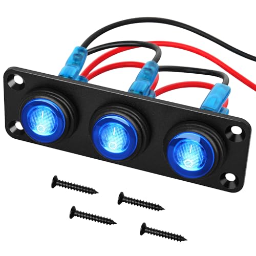 Nilight 3 Gang Rocker Toggle Switch Panel Waterproof - Product Imagery