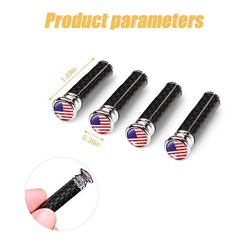 Moly Magnolia 4PCS Carbon Fiber Car Door Lock Knob Covers, Red - Product Imagery