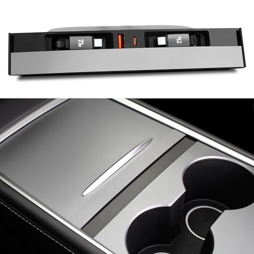 USB Hub Charger for Tesla Model Y 2021-24 & Model 3 2021-23 with - Product Imagery