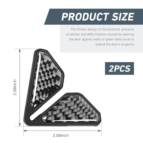 2 PCS Car Door Corner Edge Guards, 2.1" x 2.1" Carbon Fiber - Product Imagery