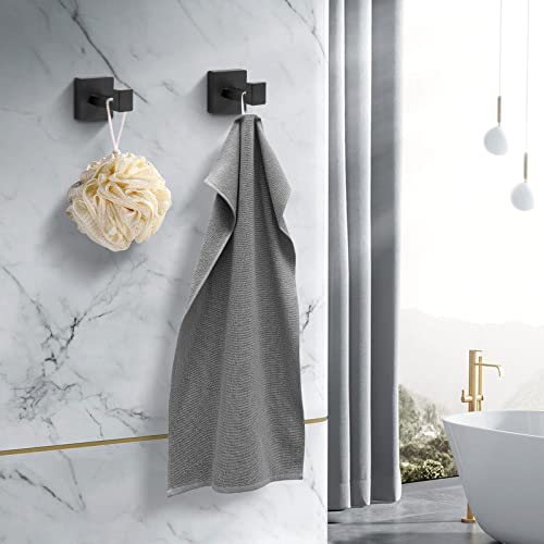 Heavy Duty Stainless Steel Towel Hooks, Wall Mounted Square Robe - Product Imagery