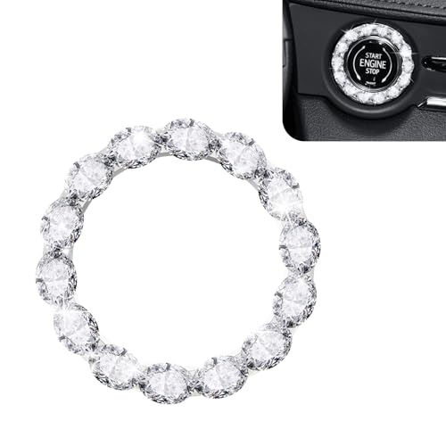 Car Bling Push Start Button Cover, Crystal Rhinestone Engine - Product Imagery