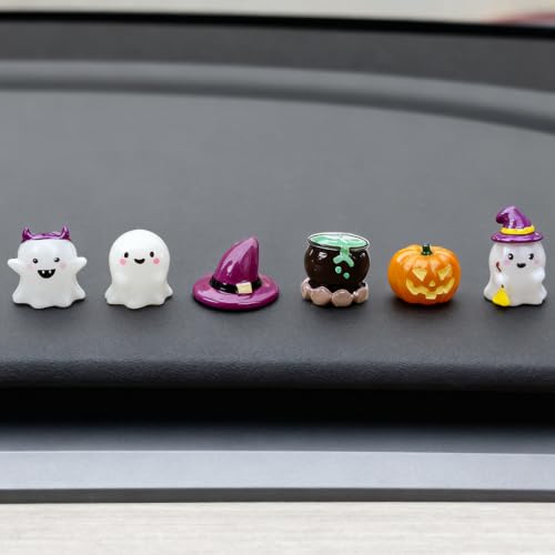 6PCS Halloween Car Dashboard Decorations, Luminous Cute Ghost - Product Imagery