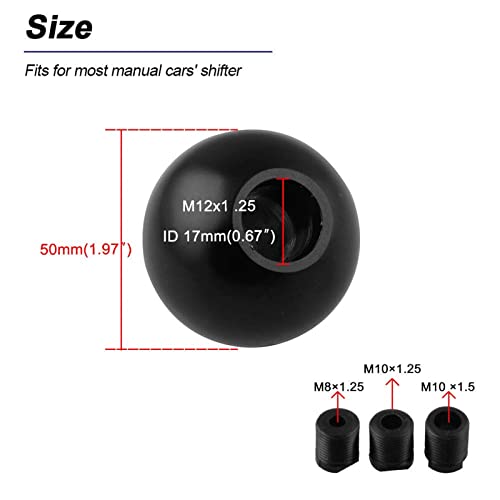 RYANSTAR Shift Knob Adapter Kit Gear Shifter Lever Round Ball - Product Imagery