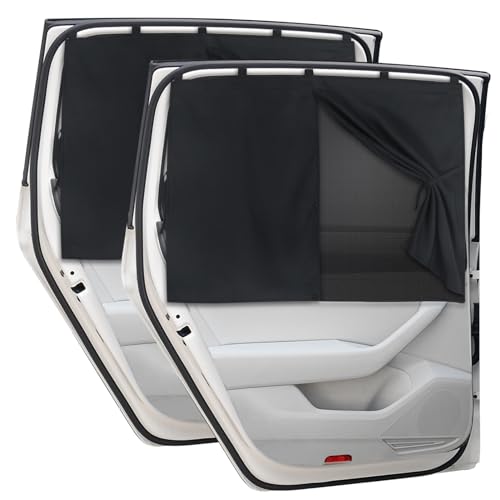 Car Window Shades, 2 PCS Magnetic Double Layer Auto Sun Shade - Product Imagery