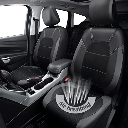 CAR PASS Leather Car Seat Covers Front Seats only, with Air Mesh - Product Imagery