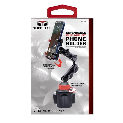 Extendable Cup Mount Phone Holder, Fits Most Smartphones - Product Imagery