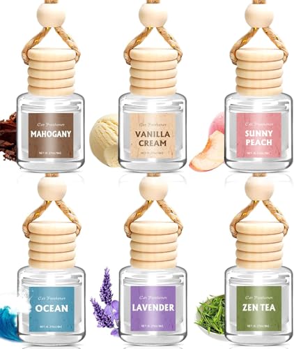 AROIC 6Pack Car Air Freshener, Hanging Essential Oil Air - Product Imagery