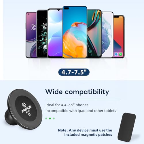 FANAUE Cell Phone Holder Base with 1" Ball Head Magnetic Car - Product Imagery