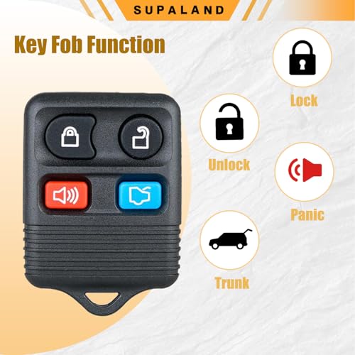 SUPALAND Key Fob Keyless Entry Fits for Ford Mustang Focus - Product Imagery