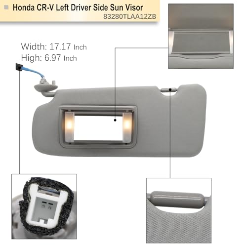NHILES Driver Left Side Sun Visor Compatible with Honda CRV - Product Imagery
