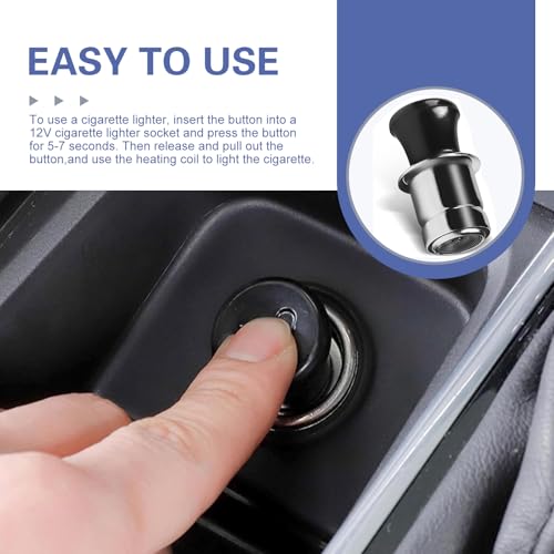 2 PCS Car Cigarette Lighters, 12 V Pop-out Stainless Steel - Product Imagery