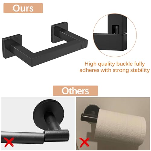 FEILERN Toilet Paper Holder Matte Black, Wall Mounted Pivoting - Product Imagery