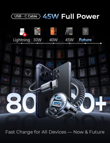 LISEN 90W for iPhone 17 16 15 Pro Max Car Charger USB C Fast - Product Imagery