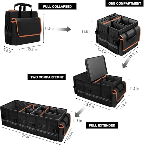 Car Trunk Organizer and Storage with Lid & Removable Leakproof - Product Imagery