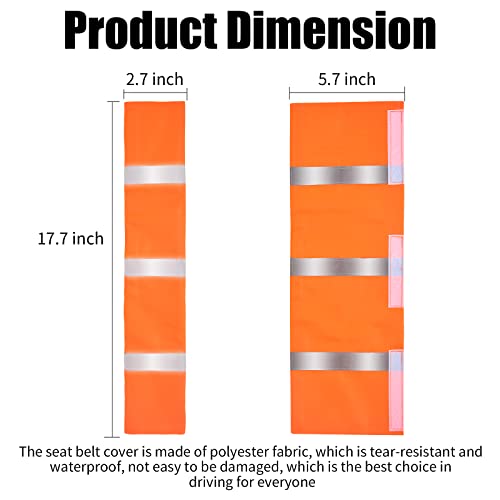 4 Packs Orange Seat Belt Cover High Visibility Safety Seat Belt - Product Imagery