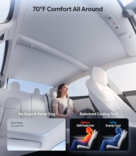 Wigoo for Tesla Model 3 Accessories Sunshade roof, Interior Gray - Product Imagery