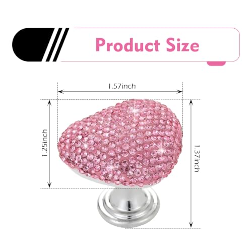Bling Car Start Button, Crystal Heart-Shaped Engine Push Start - Product Imagery