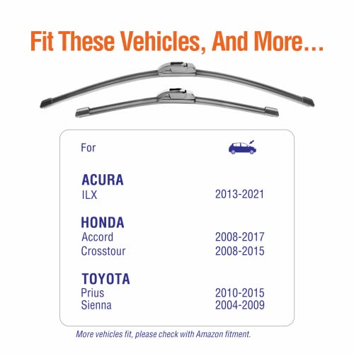Wiper Blades 26" + 19" Automotive Replacement Windshield Wiper - Product Imagery