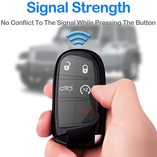 Compatible With Jeep Key Fob Cover With Leather Keychain Soft - Product Imagery