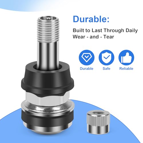 6-Pack TR416 Tire Valve Stems, High Pressure 200 PSI Tubeless - Product Imagery