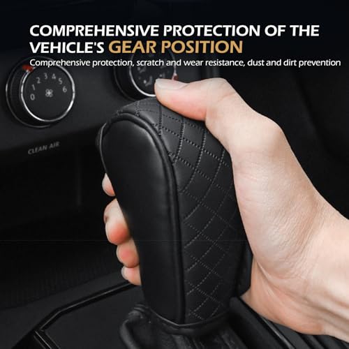 Car Gear Shift Cover, Leather Shifter Cover, Gear Shift Knob - Product Imagery
