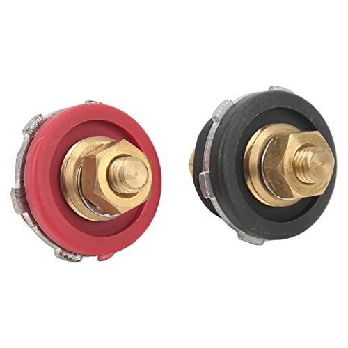 2 Pcs 3/8in Thru Panel Battery Terminal Connector, 250A Positive - Product Imagery