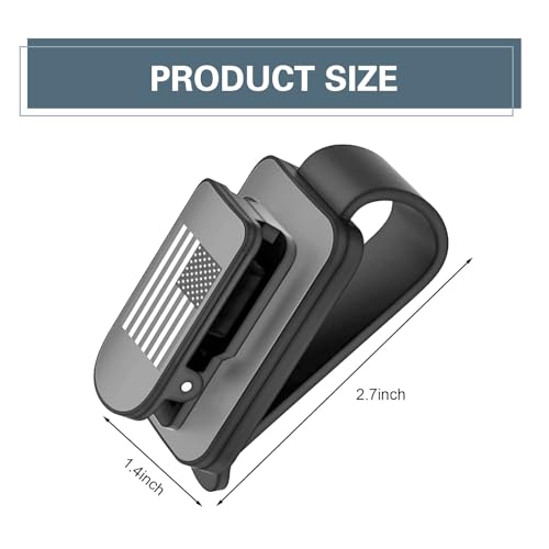 Sunglass Holder for Car Visor, Metal American Flag Visor - Product Imagery