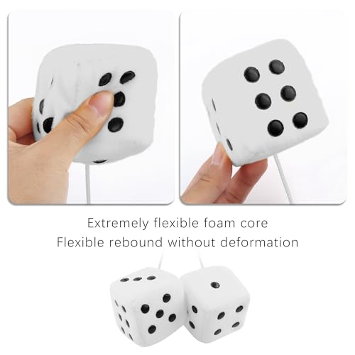 Stylish Fuzzy Dice for Car Hanging Ornament,Funny Plush Dice - Product Imagery