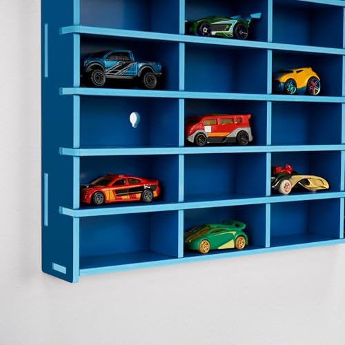 Krafetto 40-Slot Toy Car Display Shelf for 1/64 Cars, Wall - Product Imagery
