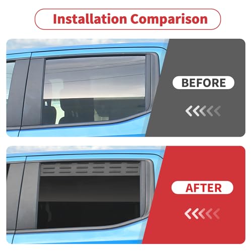 Linskip Aluminum Rear Window Vent Shades Compatible with - Product Imagery