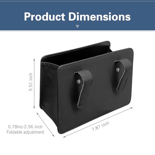 Car Trash Can,Leather Vehicle Trash Bin with 1 Roll Trash Bag, - Product Imagery