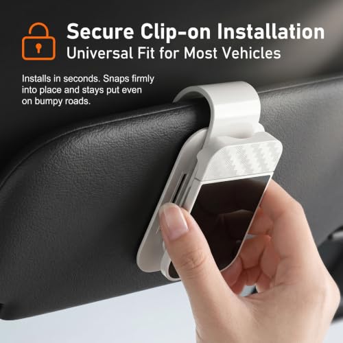 Car Sunglass Holder, ABS Adsorption-type Non-slip Sun Visor - Product Imagery