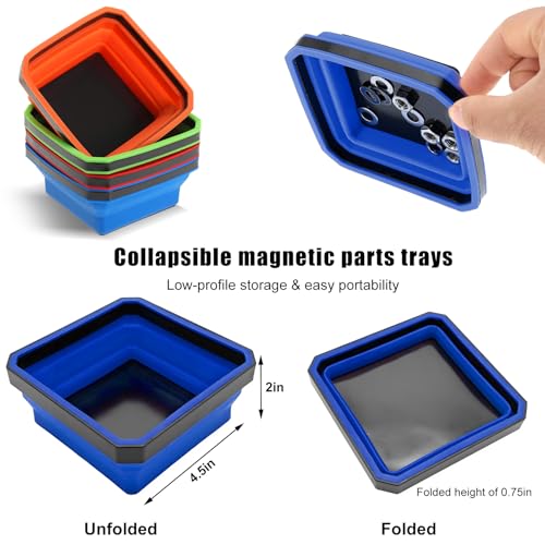 Yourkar Collapsible Magnetic Parts Tray, 4.5 Inch Foldable - Product Imagery