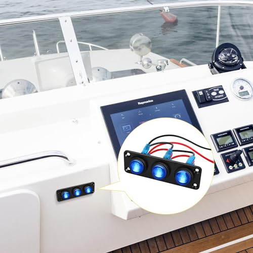 Nilight 3 Gang Rocker Toggle Switch Panel Waterproof - Product Imagery