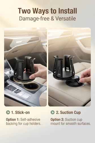 2 PCS Car Cup Holder Insert, Self-Adhesive Car Cup Holder - Product Imagery