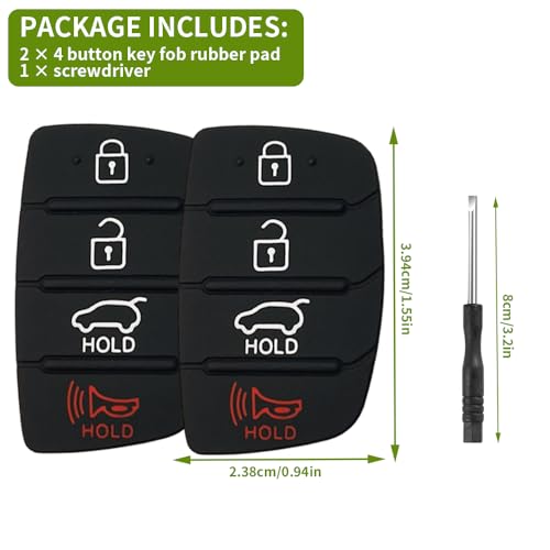 Key Fob Rubber Button Pad Replacement for Hyundai Santa Fe Sport - Product Imagery