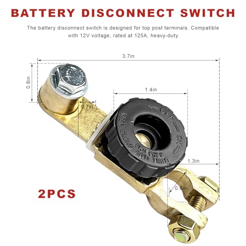Top Post Battery Disconnect Switch, 12V/125A Quick Disconnect - Product Imagery