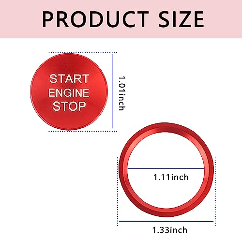 Car Push Start Button Cover Compatible with Audi,Aluminum Engine - Product Imagery