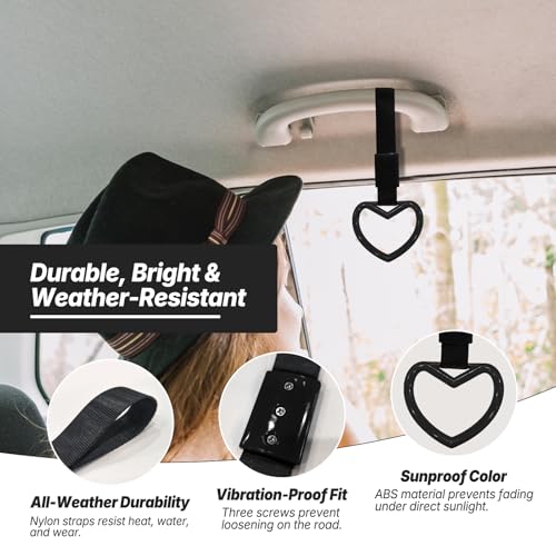 2 Pcs Heart Shaped Car Handle Strap – Drift Charm Rear Bumper - Product Imagery
